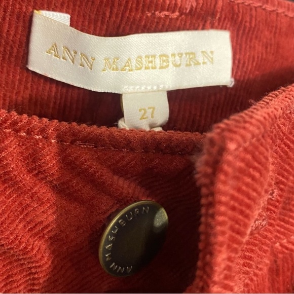 ANN MASHBURN Wide Leg Cropped Corduroy Pant Rust Stretch - Picture 9 of 11